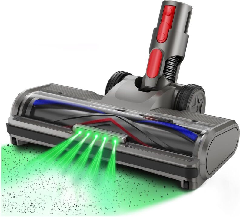 BLOSSOM Staubsaugerdüse, Kompatibel mit Dyson V7 V8 V10 V11 V15, LED-Licht Drehbürstenkopf zur Entfernung unsichtbaren S...