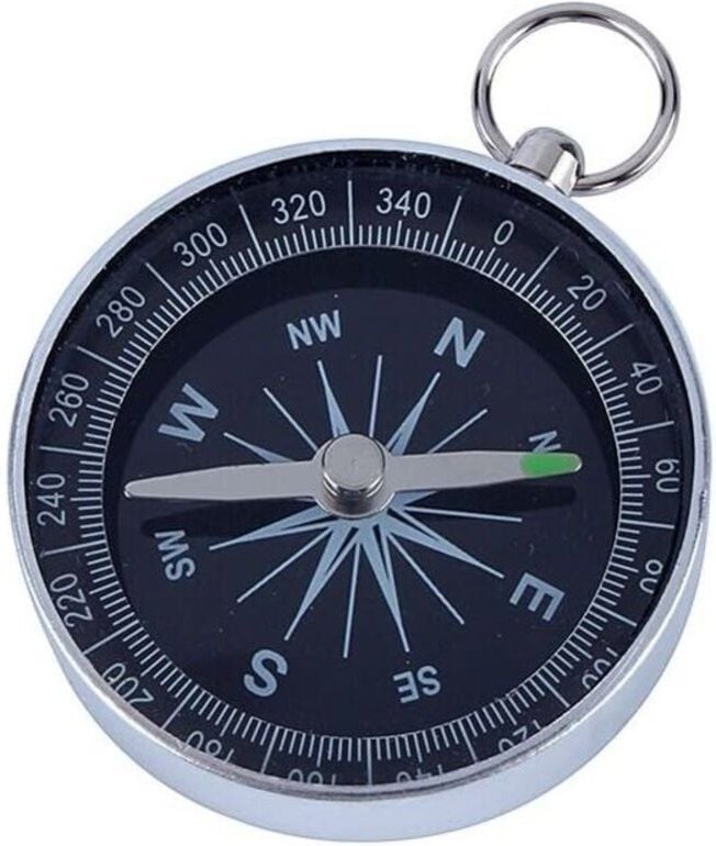 Csparkv - 44 x 44 x 10 mm) Kompass mit weißem Zifferblatt, tragbarer Aluminium-Taschenkompass, hochpräziser Überlebensko...