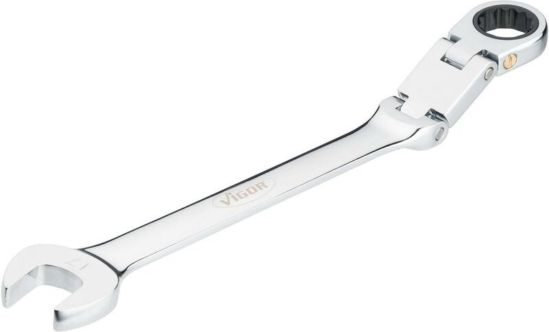 Doppelgelenk Ratschen-Ring-Maulschlüssel ∙ V6752-17 ∙ Außen Doppelsechskant Profil, Außen Sechskant Profil ∙ sw 17 mm
