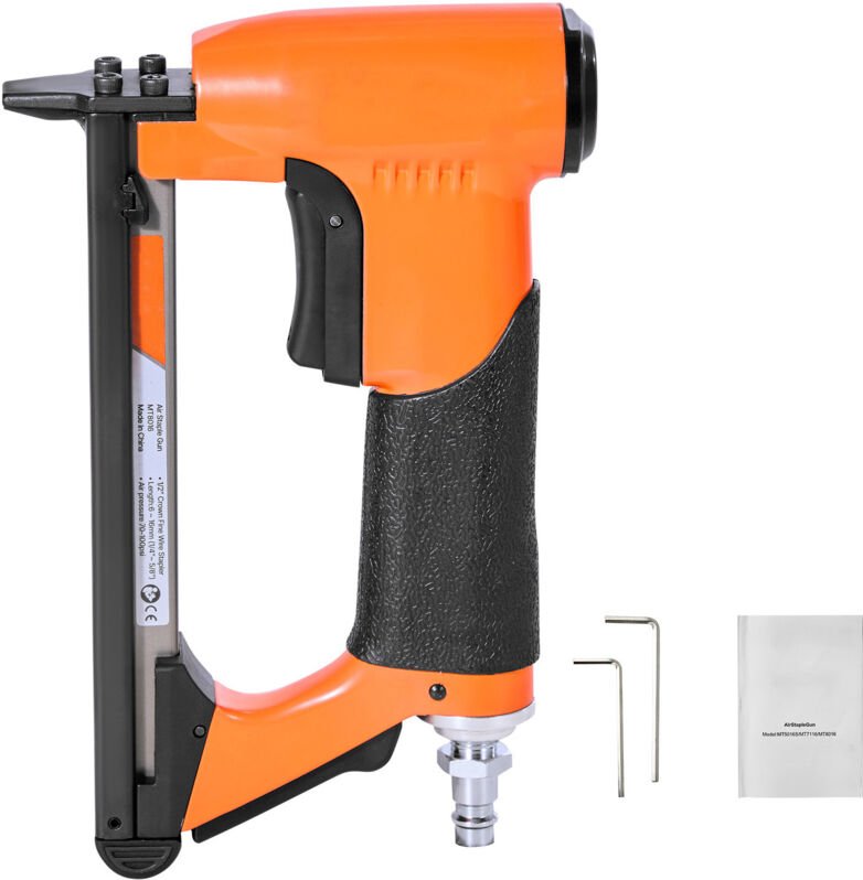 Mophorn Druckluft-Tacker für Feindrahtklammern der Serie 80, 12,8 mm Breite, 6-16 mm Länge, max. 150 Stück Kapazität, id...