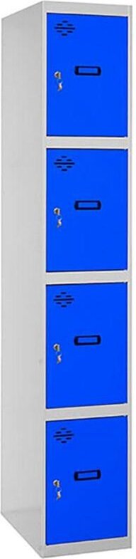 Simonrack Metall-Möbel grau und blau mit 4 Türen