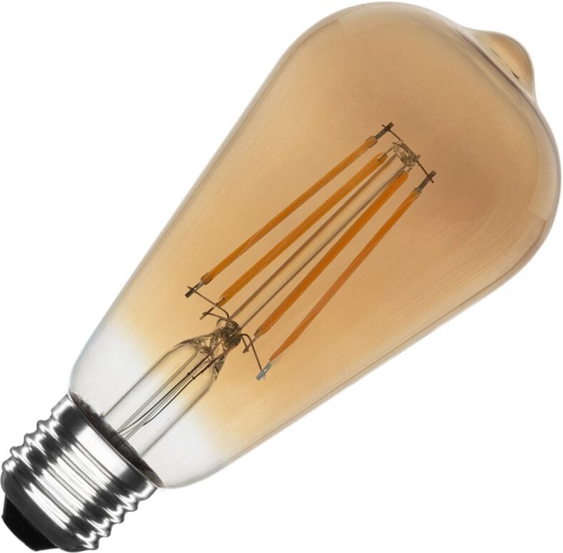 Thumbnail - Efectoled - LED-Glühbirne Filament E27 8W 750 lm ST64 Gold No Flicker 2200K Superwarm