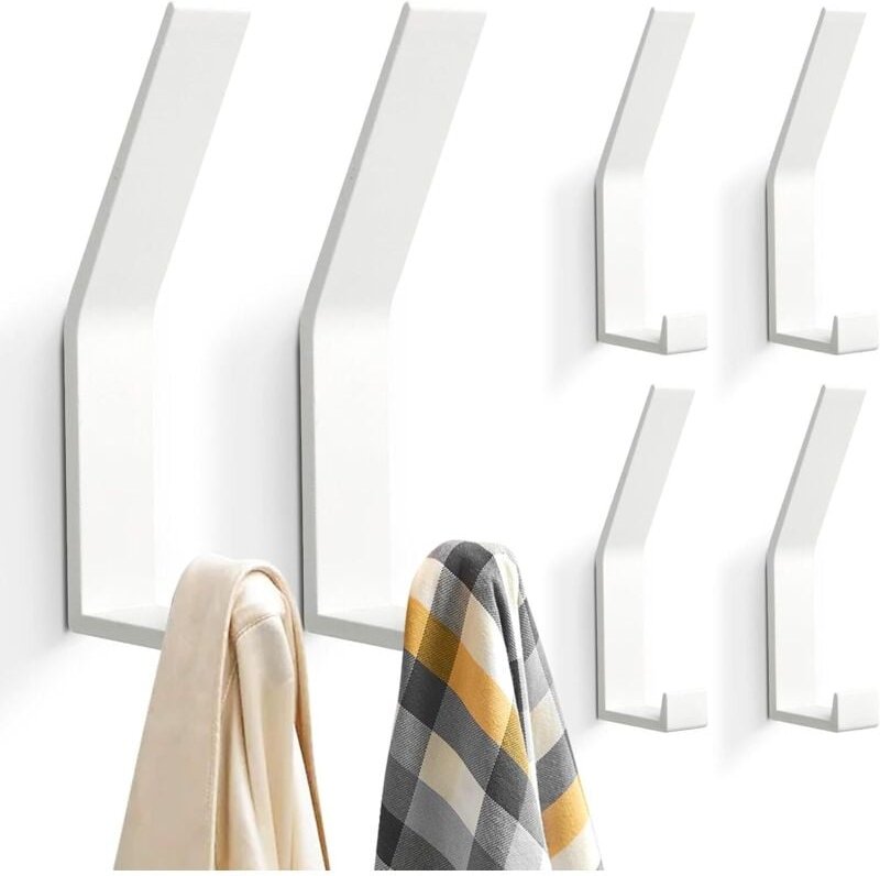 Linghhang - Weiß) 6 Stück Kleiderhaken, moderne Kleiderhaken für Jacken, Mäntel, Kleidung, Schals, Handtaschen und mehr