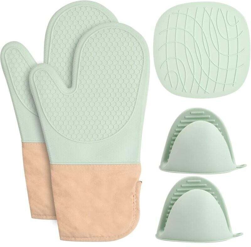 Silikon-Topflappen-Handschuh, Anti-Hitze-Ofenhandschuh, Küche, wasserdicht, Ofen-Topflappen, Küchenhandschuhe - Lntyq