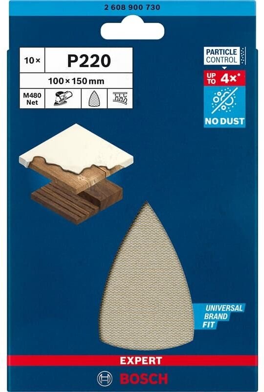 Professional Expert M480 Schleifnetz für Multischleifer 100 x 150 mm, g 220, 10-tlg. (2608900730) - Bosch