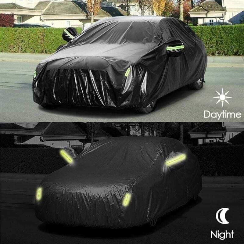 Wasserdichte Autoabdeckung für den Außenbereich – wasserdichte Schutzhülle für Auto (4,9 × 1,8 × 1,5 m) Schwarz - Ymyny