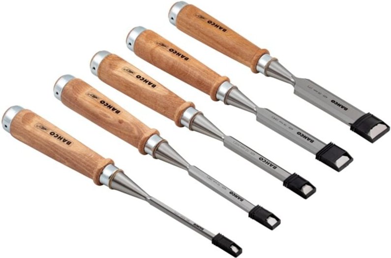 Bahco Satz Meißel mit Holzgriff, 5-tlg./Kartonverpackung