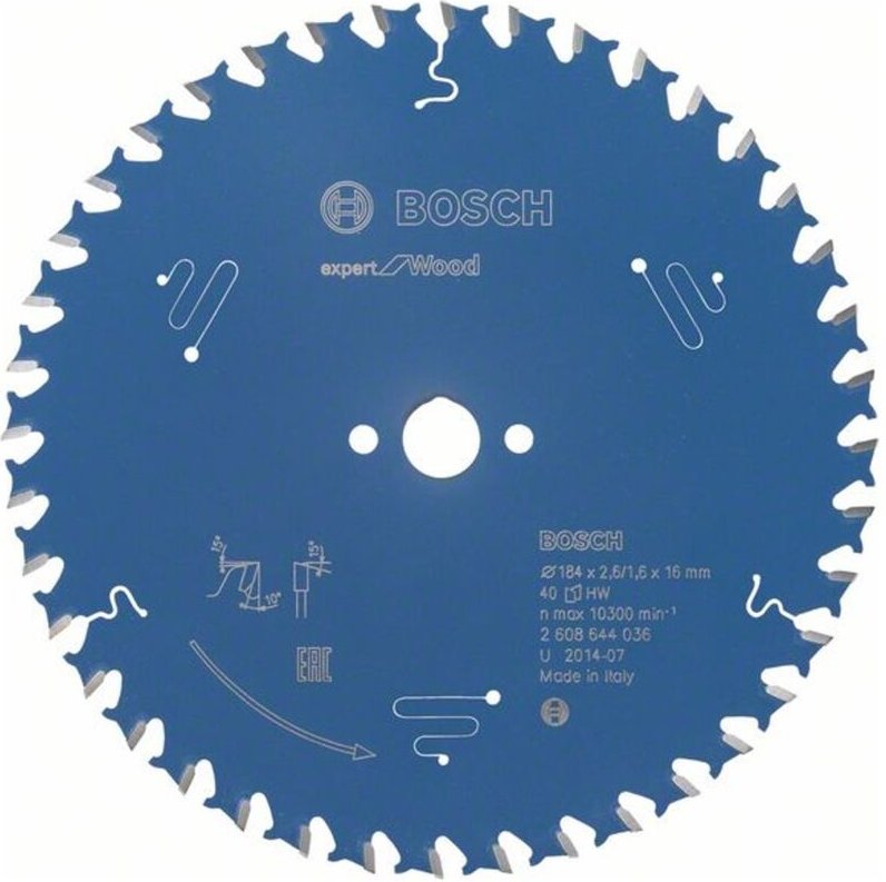 Kreissägeblatt Expert for Wood, 184 x 16 x 2,6 mm, 40 - Bosch