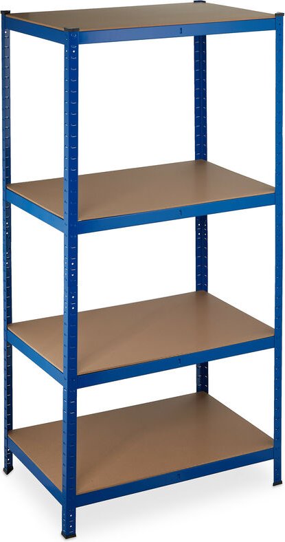 Relaxdays Schwerlastregal, Traglast 1060 kg, 4 Ebenen, zum Stecken, Keller, Garage, Stahl, HxBxT: 180x90x60 cm, blau