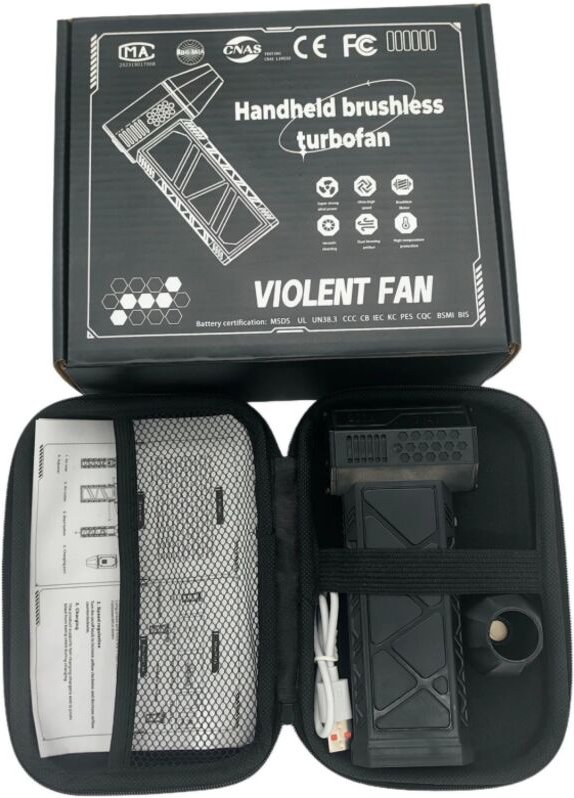 Ventilatore portatile Turbofan senza spazzole, 130.000 giri/min, 200 W di potenza elevata, soffiatore ad aria compressa,...