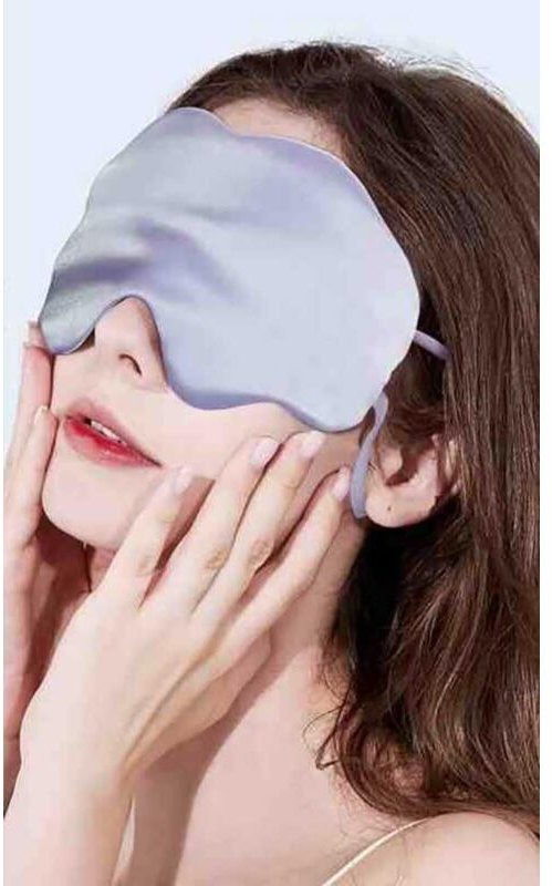 Verstellbare Schlafmaske, 3D-Kontur, atmungsaktives Band, blickdicht, geeignet für Tiefschlaf, silber