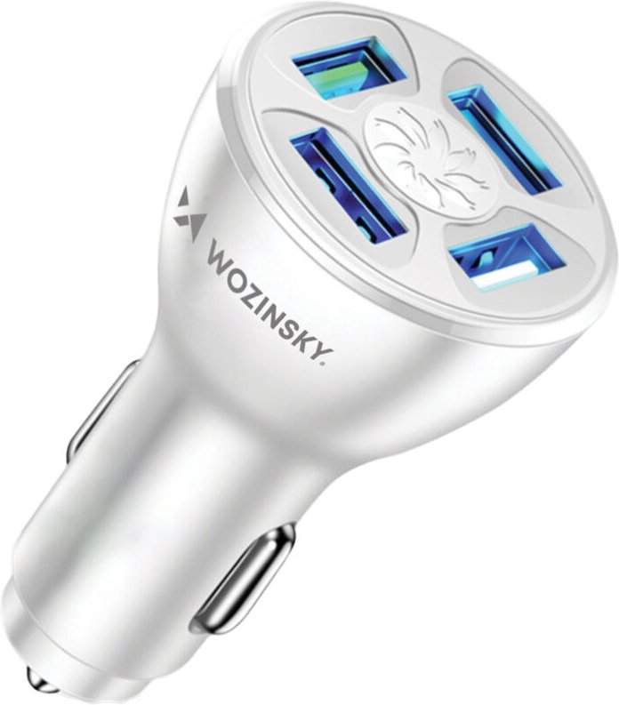 50W 4x USB-A QC Autoladegerät Weiß