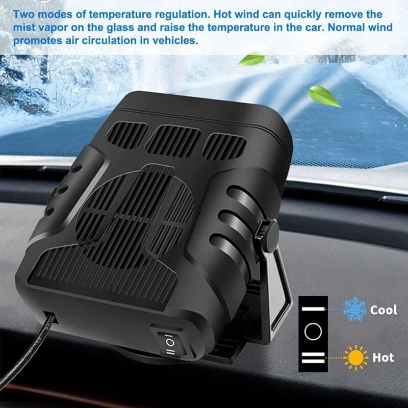 Thumbnail - Qiyao - Autoheizung, 12 v 120 w tragbare Autoheizung, 2-in-1-Auto-Windschutzscheibenheizung, Lüfter-Defroster