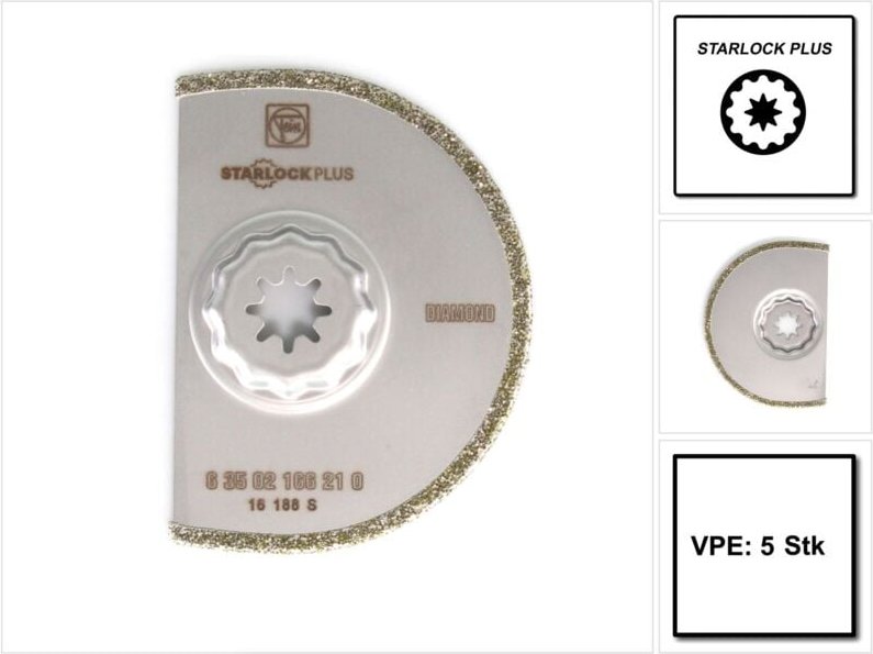 Sägeblatt segmentiert Diamant D90x2,2 5er Pack 63502166230 - Fein