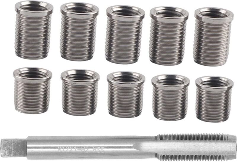 Thumbnail - Zoternen - Zündkerzengewinde-Reparaturwerkzeug M10x1.0 Schraube + M12x1.0 Gewindebohrer Autozubehör Hardware Kit
