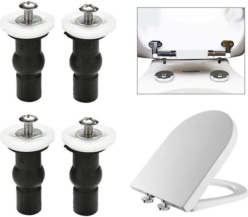 Tlily - Toilettensitz Top Fix Schrauben Befestigungen 2 Paar Universal Expanding Rubber Schraubmuttern Sackloch Scharnie...
