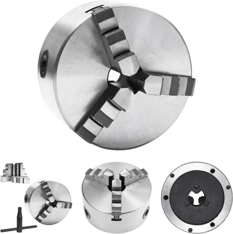 3-Backen-Drehfutter Selbstzentrierend 125 mm Stahl - Schraubzwingen & -stöcke - The Living Store