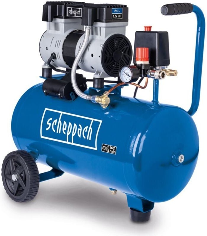 Scheppach - Kompressor HC26Si 1100W 8 Bar 24L Kessel 162 l/min Ansaugleistung ölfrei