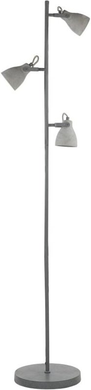 Stehlampe Grau Beton 163 cm Schirm verstellbar Scheinwerfer-Look langes Kabel mit Schalter Industrie Look