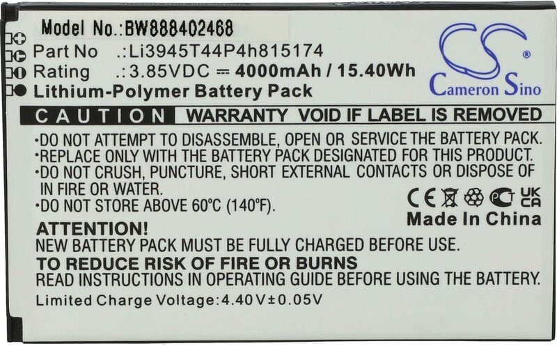 vhbw Akku kompatibel mit ZTE HyperMobile MU5001 5G Router Modem Hotspots (4000 mAh, 3,85 V, Li-Polymer)
