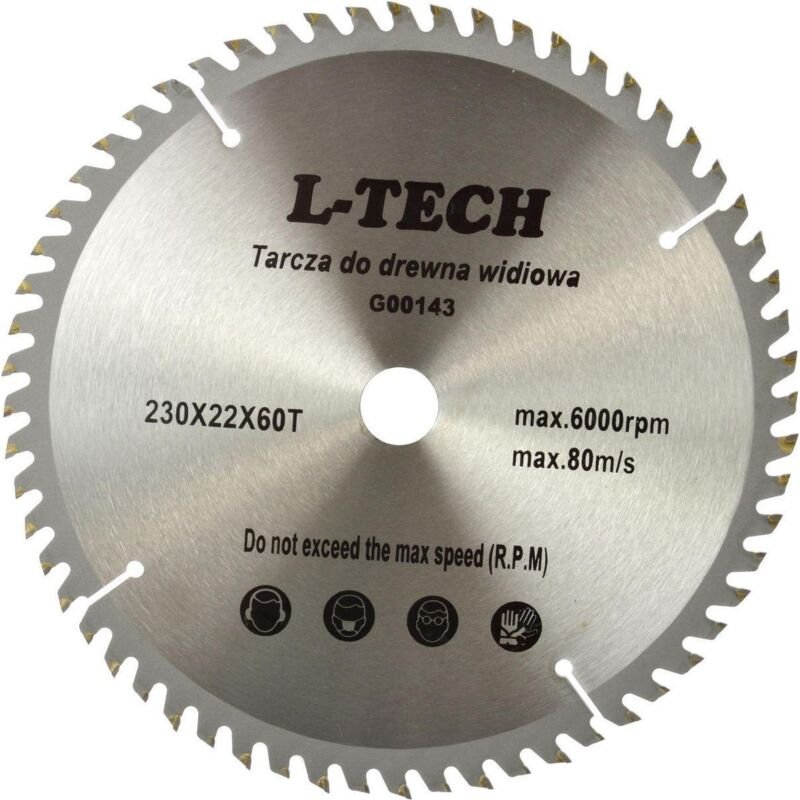 Geko Kreissägeblatt 230 mm 60 Zähne Stahl