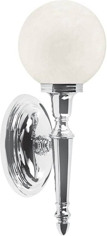 Wandlampe Leuchte Spiegellampe led Badezimmerleuchte chrom poliert Glas Kugel