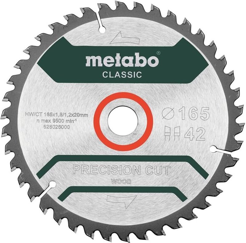 Sägeblatt 'precision cut wood - classic', 165x1,8/1,2x20 Z42 wz 5° - Metabo
