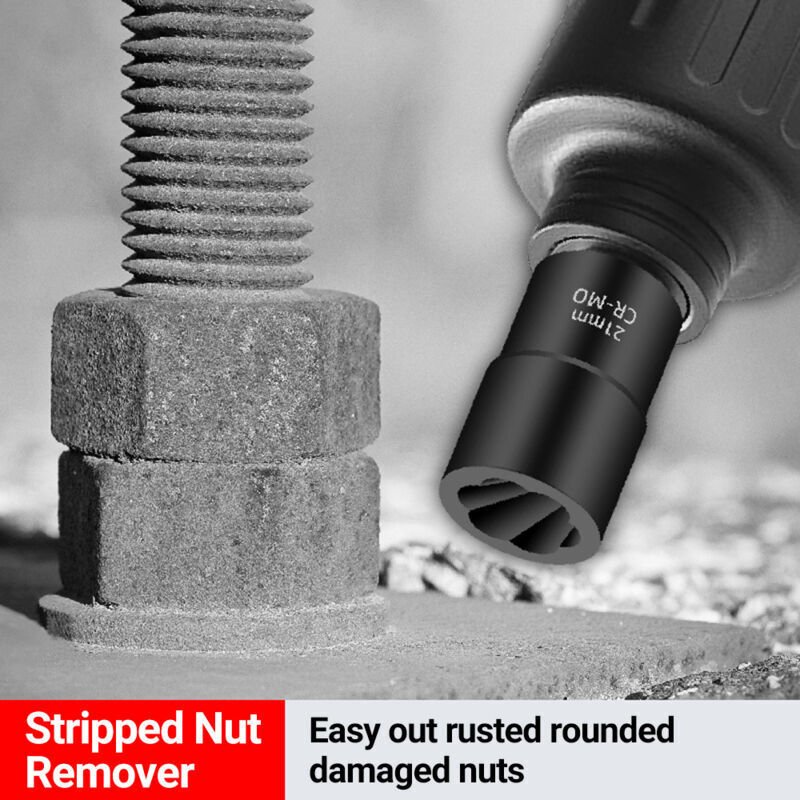 5-teiliger Ausdreher-Steckschlüsselsatz für beschädigte, verrostete, abgerundete oder abgebrochene Muttern und Schrauben...