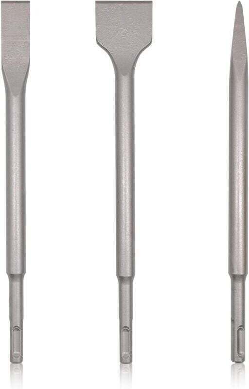 3-teiliges SDS-Plus-Meißelset, breiter, flacher, spitzer Hammerbohrmeißel, XU, für Fliesen, Beton, Stein, Mauerwerk, gee...