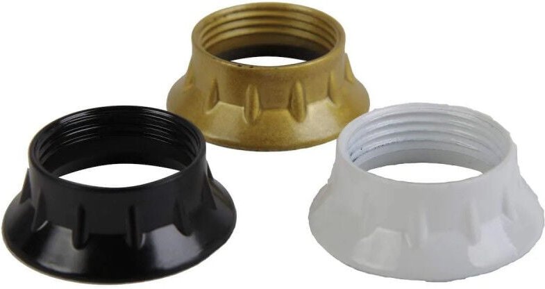 Electraline - Befestigungsring E14, von 40.6 bis 42mm, weiß schwarz und gold
