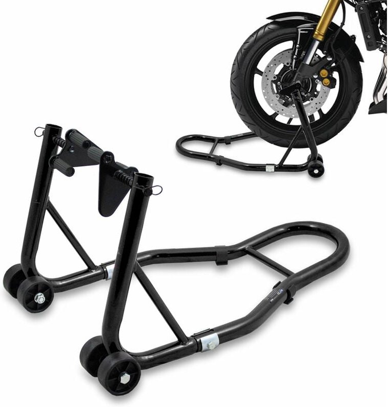 Motorradständer Vorn Motorrad Montageständer Vorderrad Transportständer Schwarz Aufnahme 21-26 cm + für Fast alle Motorr...