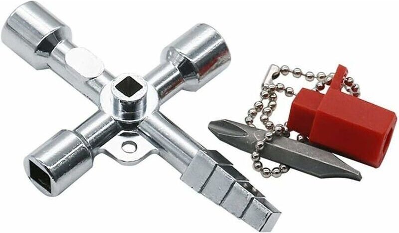 Universalschlüssel für Schaltschränke, Dreieckschlüssel, Vierkantschlüssel für Züge, Schaltschränke, Aufzüge, Multifunkt...
