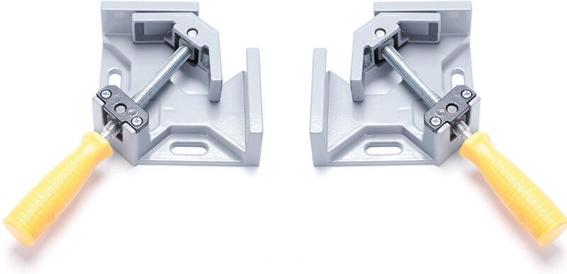 2 Stück 90°-Winkelklemme, Eckschweißklemme aus Aluminiumlegierung mit verstellbarer Schwenkbacke, für Tischlerwerkzeuge,...
