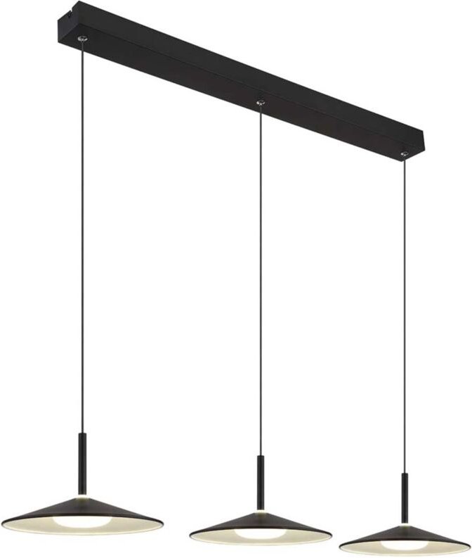Hängeleuchte Esszimmerlampe Pendelleuchte led schwarz matt Retro 3 Flammig opal