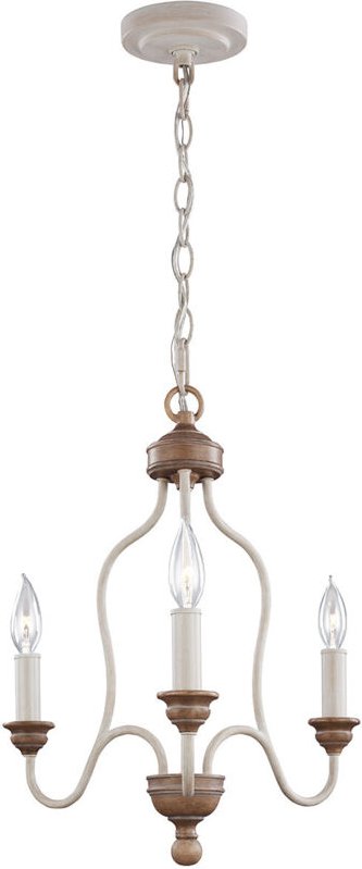 Hartsville - Kronleuchter 3 Light Beachwood Finish, E14 - Elstead