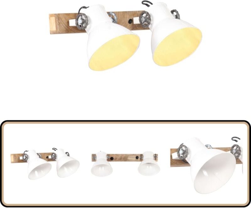 Wandlampe Industriestil Weiß 45x25 cm E27 - Industrielampen - Wandleuchte - Wohnraumbeleuchtung - Landhausstil - Vintage...