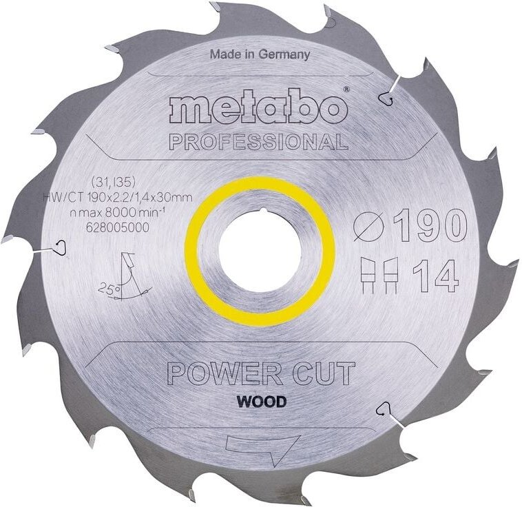 Hw Kreissägeblatt 190x30, 14 wz - Metabo