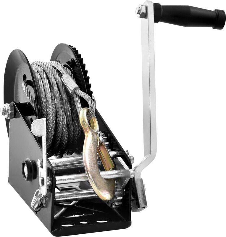Thumbnail - Vevor Seilwinde 1587,5kg Handseilwinde 260x147x182mm Bootswinde 2-Wege-Ratsche/2-Gang Handwinde mit ca. 10m Kabel Gurtwi...