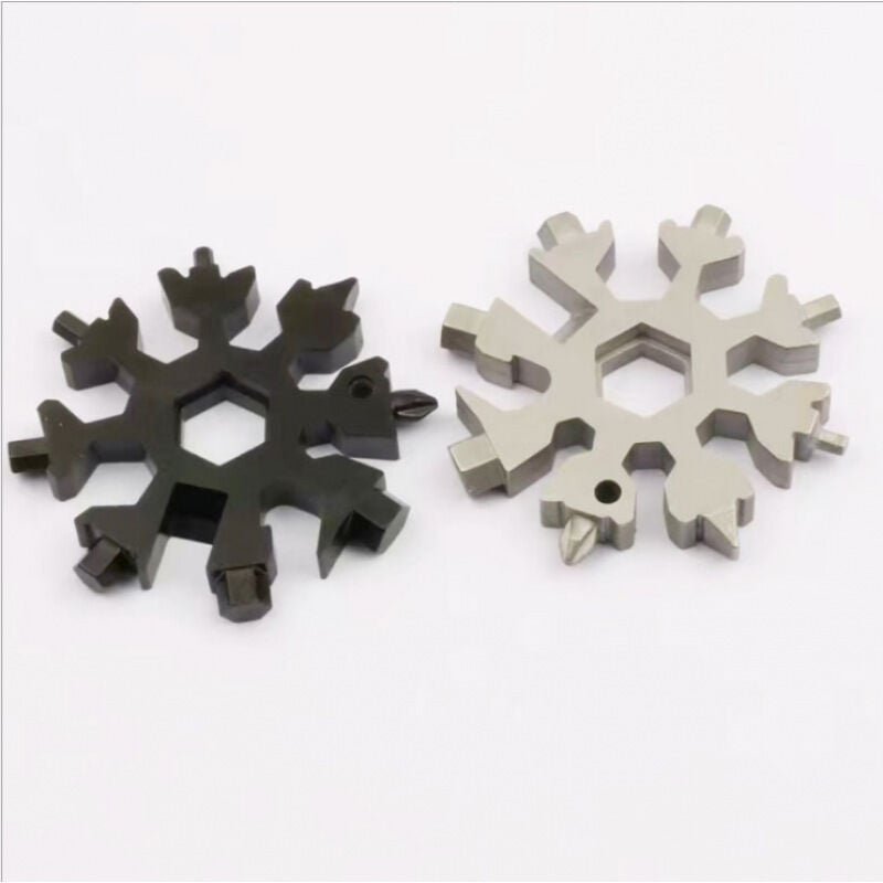 Sollbry - 2-teiliges Multifunktionswerkzeug, 18-in-1-Schneeflocke, Schlüsselanhänger-Schraubendreher-Öffner, tragbares S...