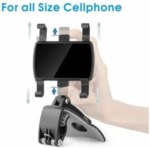 360-Grad-Drehung Autotelefonhalter, Armaturenbrett-Handyhalter für Autos, Handys und mehr (Schwarz)