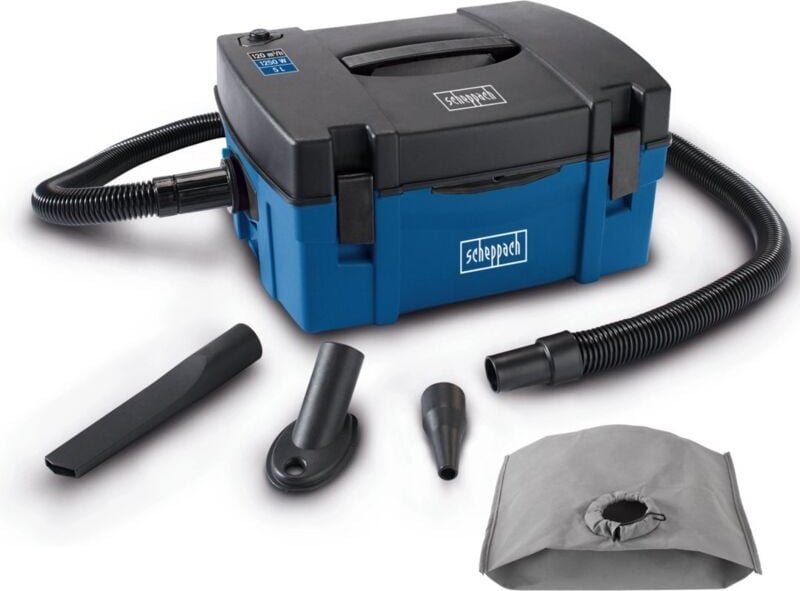 Scheppach - Absauganlage HD2P 1250W Kunststoffgehäuse inkl. Bohr-Absaugdüse & Saug-Blasdüse