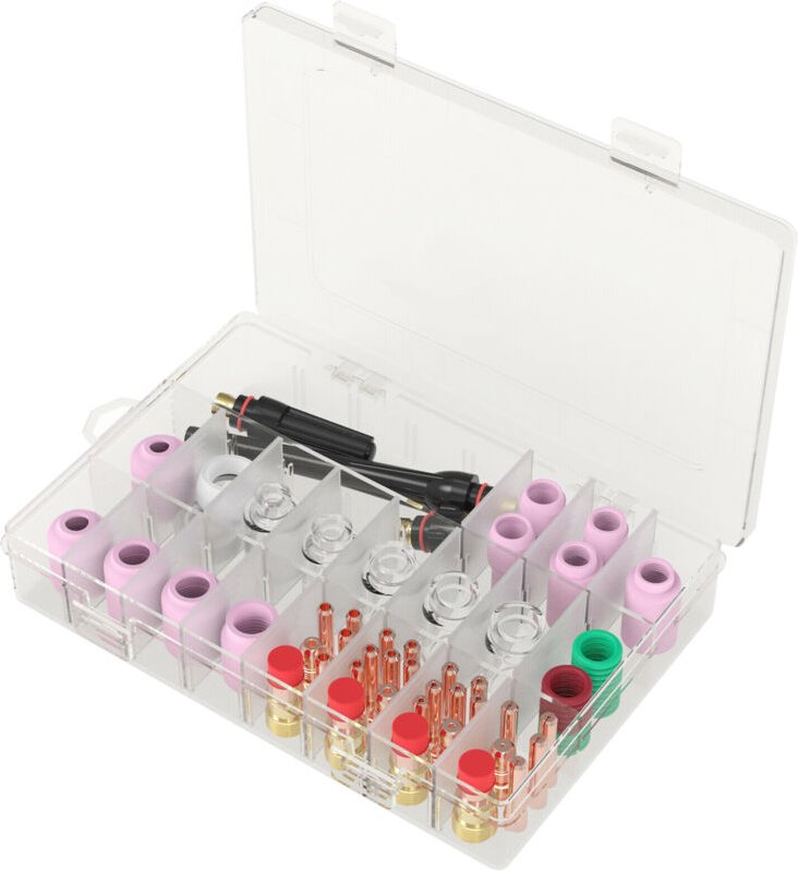 68pcs TIG-Schweißzubehör Kit Wärmeresistente Glasbecher Stubby Gase Objektiv Set für WP-17/18/26 - Decdeal