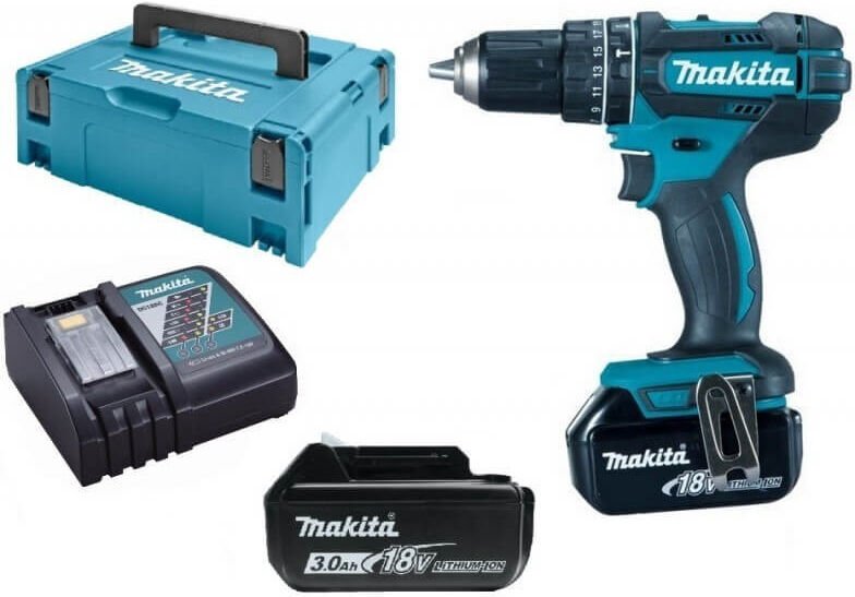 18V LXT Schlagbohrmaschine (2x3,0 Ah) in MAKPAC - MAKITA DHP482RFJ