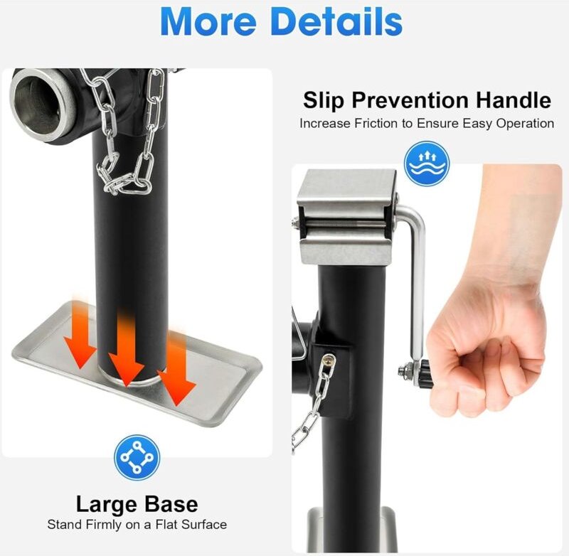 Anhänger jack unabhängige manuelle jack kann 2204,62 Pfund schweißte Anhänger jack 126cm heben Höhe Auto jack mit rutsch...