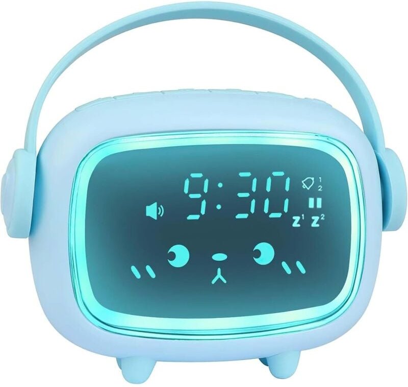 Kinderwecker, Pädagogischer Kinderwecker Tag/Nachtradio Kinderwecker Leuchtwecker Kindernachtlicht Digitaler Wecker, Sch...