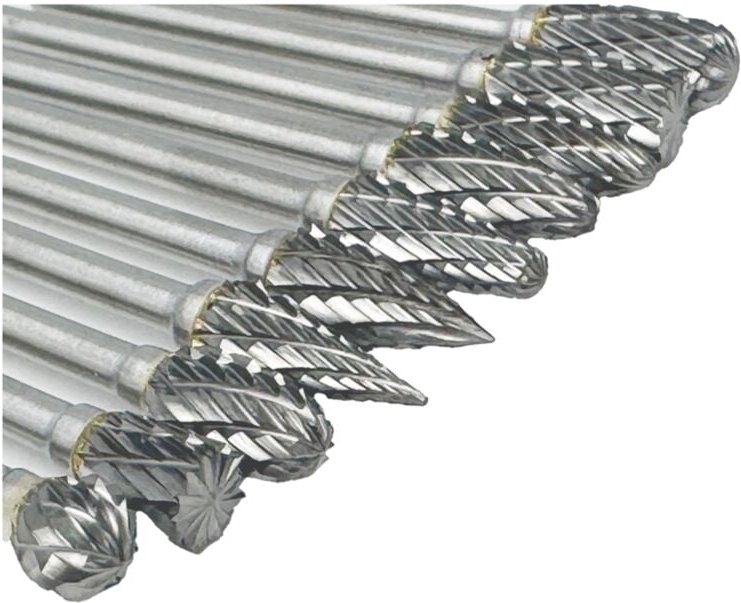 Tlily - 10-teiliges Hartmetall-Frässtift-Set, kompatibel mit 1/8 Zoll, Drehwerkzeug-Doppelschnitt-Design, für Metall, Ho...