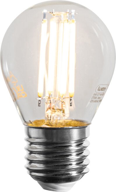 Luedd - E27 Dimmbare LED-Filament-Glühbirne G45 Klar 4W 470 lm 2700K