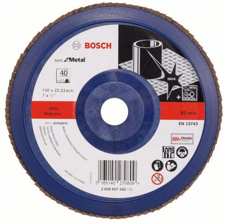 Bosch PRO X571 Fächerschleifscheibe 180 mm G40 - 2608607342