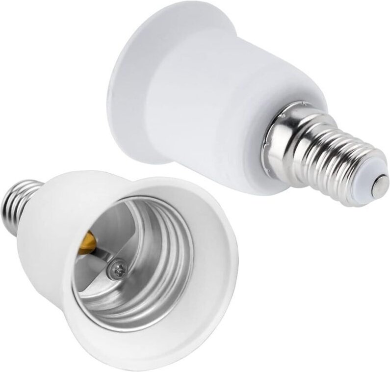 E14-auf-E27-Fassungsadapter, SES-auf-ES-Fassungskonverter, 0–250 V, für E27-Lampen, LED-Lampen, Glühlampen, Halogenlampe...