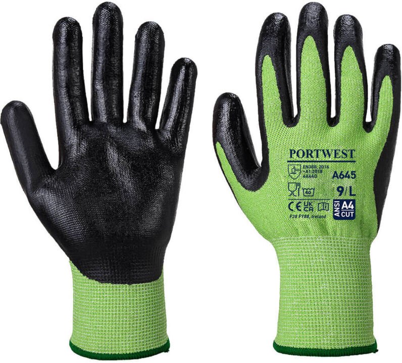 Gant Greencut Mousse Nitril Schnittschutz D Farbe: Grün/Schwarz Größe XXL - Portwest